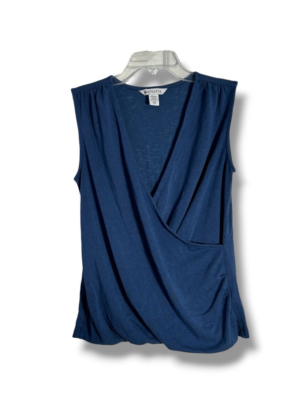 Athleta Breezy Wrap Vneck Blue Sleeveless Tank Top Size XXS - “Orinthia”